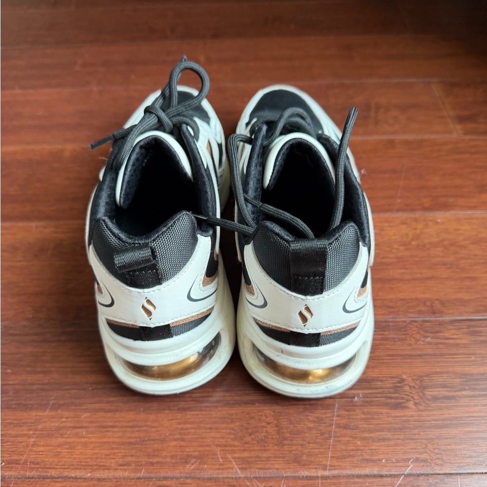 Skechers Tres Air Uno Street Shimm-Airy Casual Sneakers Rose Gold BLK White - Picture 5 of 8